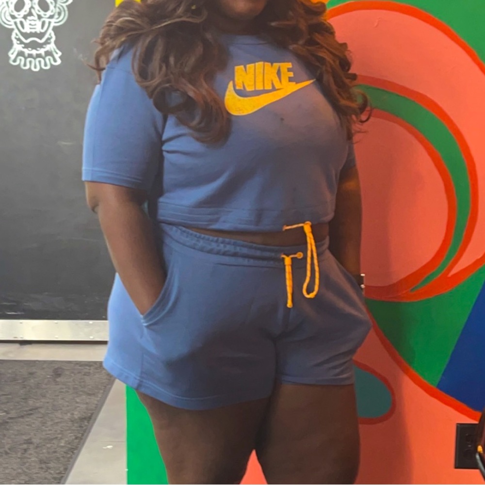 Nike crop top and short set